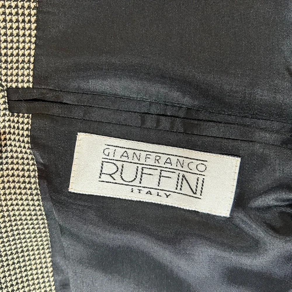 Gianfranco‎ Ruffini Houndstooth Wool Blazer Sport Coat Classic Fit Mens 44R